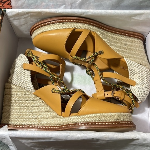 Ulla Johnson Concha Twisted Rope Espadrille Wedges in Chamomile Sz 41 - Picture 12 of 17